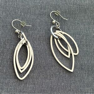 Silver Orbit Marquis Earrings